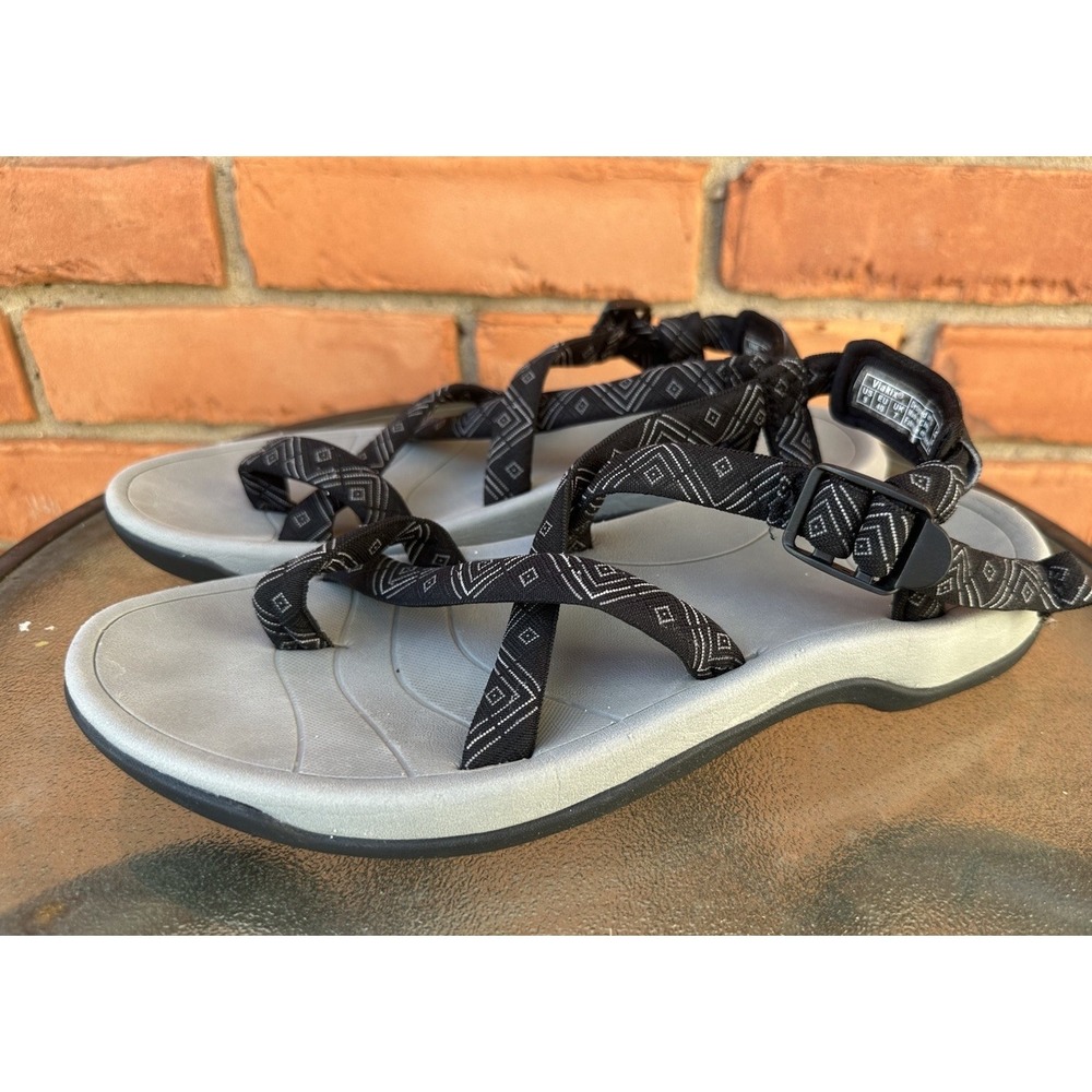 Viakix Samara Walking Sandals Black Geometry Desig Strappy Womens Size 9